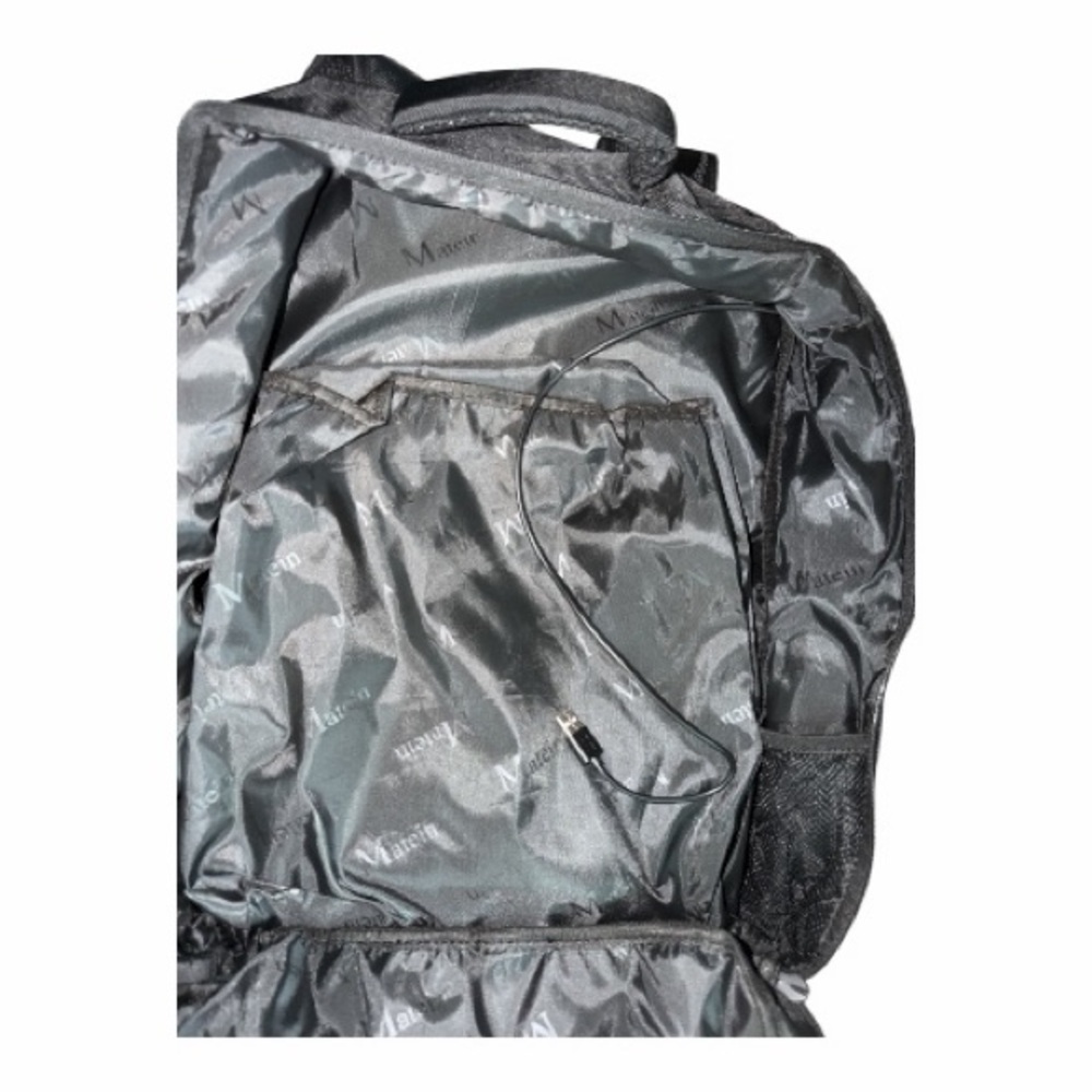 Matien Black Backpack Carry On Travel Bag 17 inch New - Picture 9 of 13
